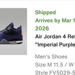 Air Jordan 4 Retro Imperial Purple