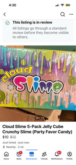 Cloud Slime 5-Pack – Jelly Cube “Crunchy-textured” Slime Party Favor