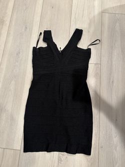 Bebe Black sparkly bandage dress Large
