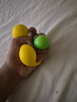 Homade globbles, sticky squishy 2 pack yellow green squishy.