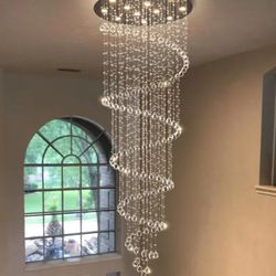 Luxury Crystal Led Chandelier Dimmable, And Remote Control