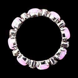 Beautiful Opal Ring Set In Silver Size 8