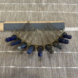 Blue Stone 5 inch Comb Tiara 