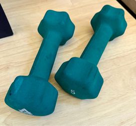2 x 5lb pound dumbbells