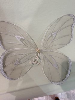 Silver Glitter Fairy Butterfly Wings Costume