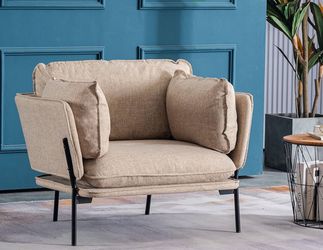 Living Room Chair Beige 