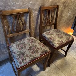 Antique Wooden dining Harp back  Back Chair 