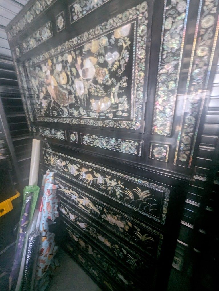 Mother Of Pearl Black Laquer Wardrobes
