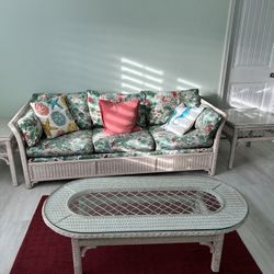 Wicker living room set