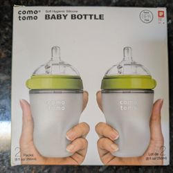 Comotomo Baby Bottle, Green, 8 Ounce (2 Count)


