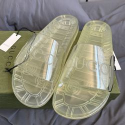 Gucci transparent Slides Men Size 10