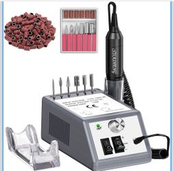 20000 RPM Nail Drill Machine Electric Nail File Professional Manicure Drill for Acrylic, Nail E File for Gel Nails Polishing Tools with 100 Sanding Ba