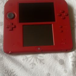 Red Nintendo 2Ds(Case, Charger, 4 Games) Read Description 