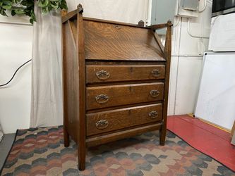 HERZOG ART FURNITURE Antique Tiger Oak 3-Drawer Secretary Desk