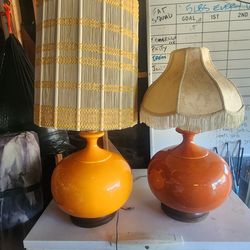 Vintage 70s big porcelain lamps