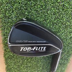 56 Degree Wedge Golf Club with 12 degrees Bounce Top Flite TOUR Black Wedge True Spin Technology with Men’s Regular Steel Shaft Right Hand Golf Club