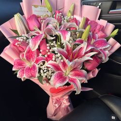 Lilly Mixed Flowers Bouquets Ramo Buchon 