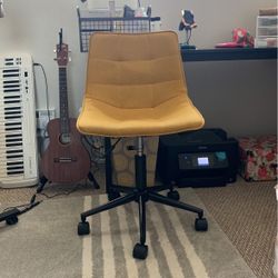 Yellow Gold Fabric Office Chair