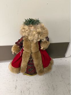 Vintage Santa Claus tree topper/ table decor 13.5 inches tall