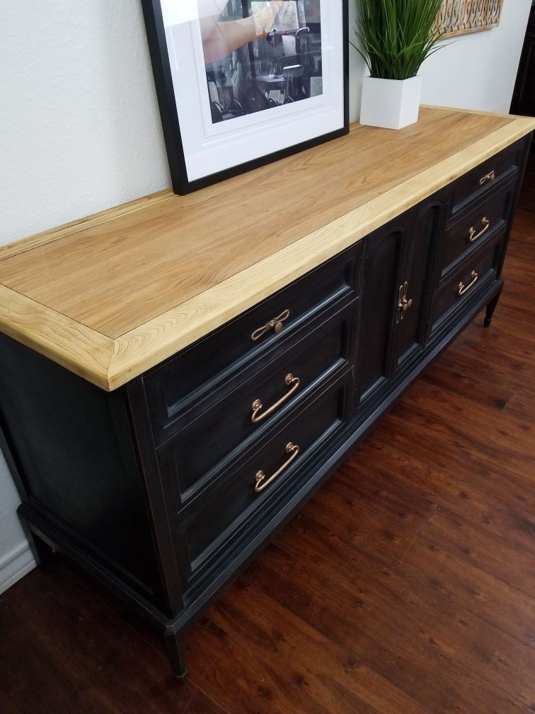 Vintage Mid Century Dresser Credenza Buffet by White Fine Furniture