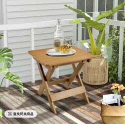 Outdoor Table with Waterproof plastic frame Teak