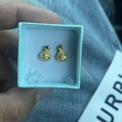 24k money bag earrings