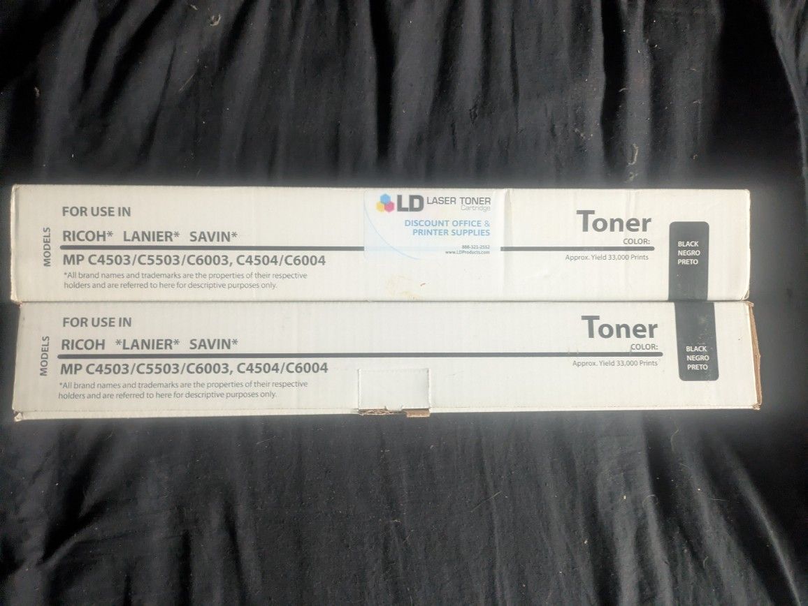 2x Ricoh Black Toner MP C4503/C5503/C6003, C4504/C6004