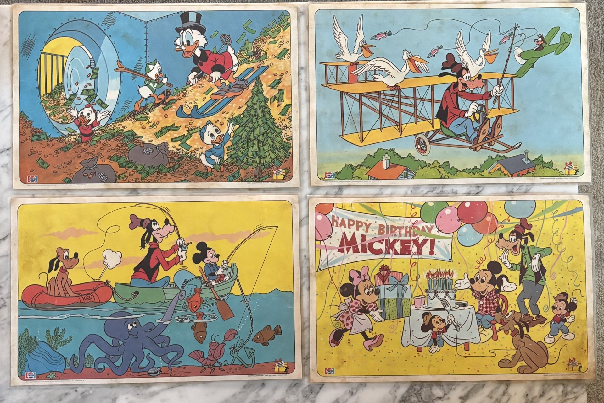 Vintage Disney kids placemats