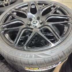 20"staggerd Gloss Black Wheels & Tires For MERCEDES BENZ SL500/CLS550