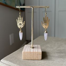 Rose Quartz Protection Earrings  ( firm on price )