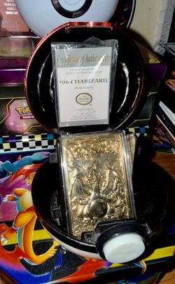 Pokemon Charizard 23k Gold Card with Pokeball
