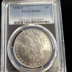 Blast White 1898-O Morgan Silver Dollar Coin PCGS MS65+