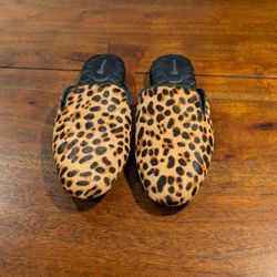 Birdies Leopard Print Calf Hair Mule Slip-On, Size 8 - Animal Print Statement