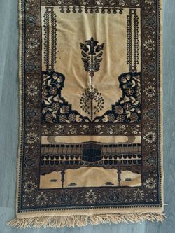 Vintage Velvet Islamic Prayer Rug (Sajjadah) – Mecca Kaaba Design