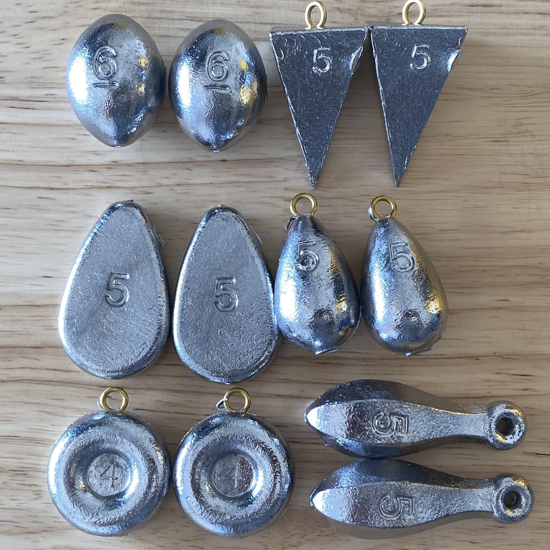 Pyramid, Bank, Bell, Disc, No-Roll, and Egg Weights