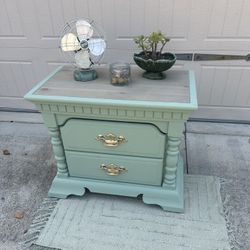 Sage Green Side Table And Drawers 
