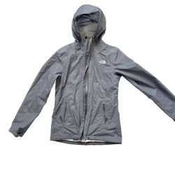 Womens The North Face Waterproof Dryvent Hooded Rain Jacket Gray XS
