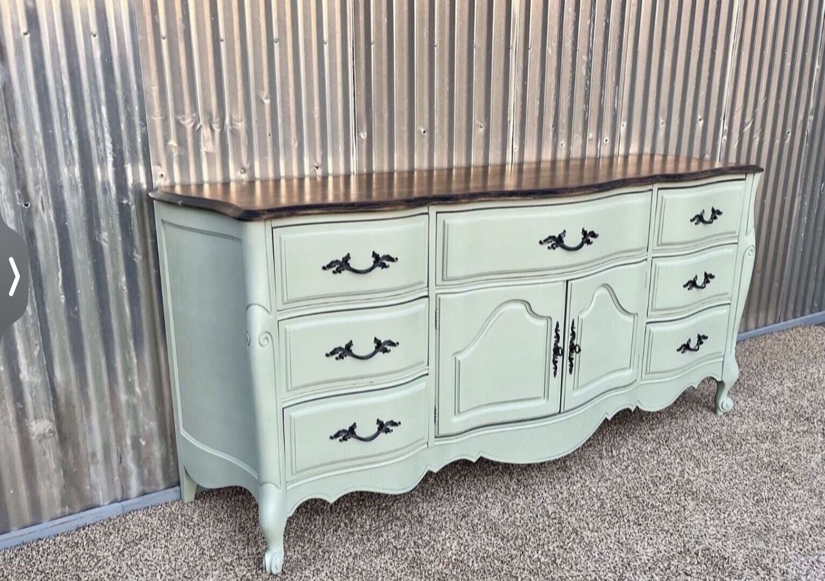 Beautifully Refinished Vintage Nine-Drawer Dresser, Credenza, or TV Stand