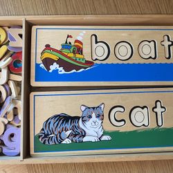 Melissa & Doug See & Spell Wooden Educational Toy With 8 Double-Sided Spelling Boards