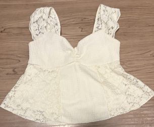 Petite Women White Laced Top