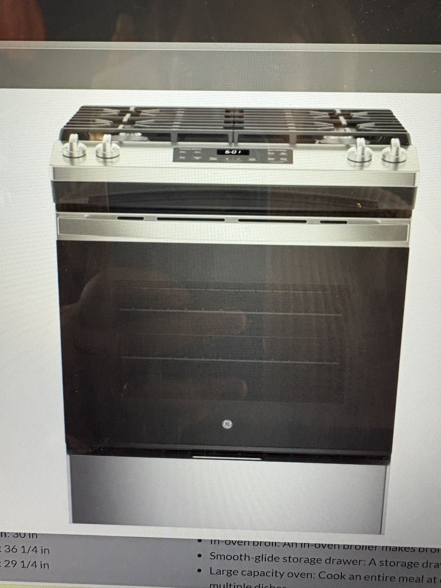 GE Slide In Gas Stove In Stainless Steel 🎃🕷️