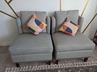 Set of 2 Gray Accent Chairs
