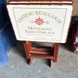 Wood TV Trays With Stand