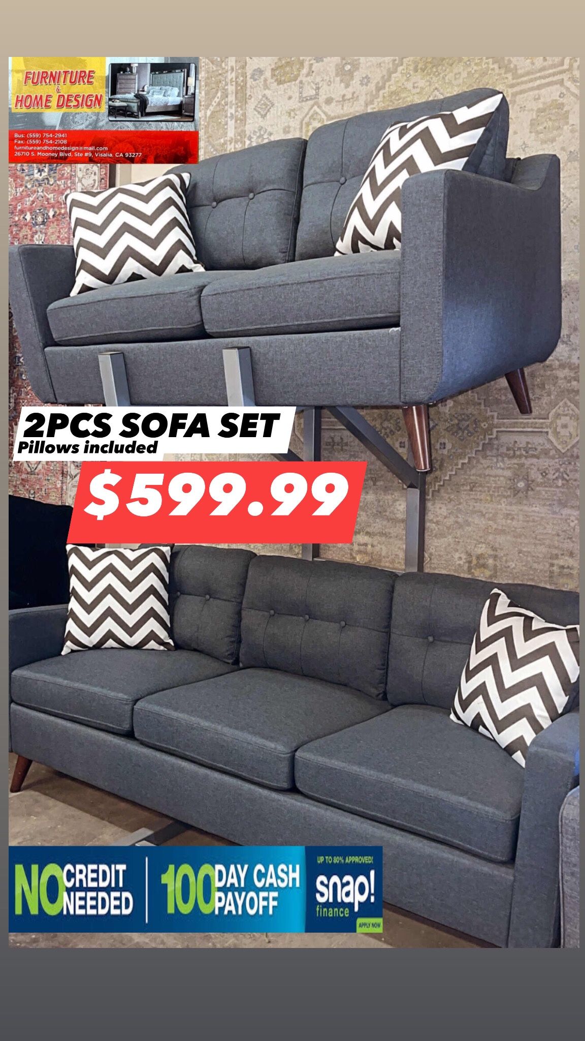2pcs Sofa Set 