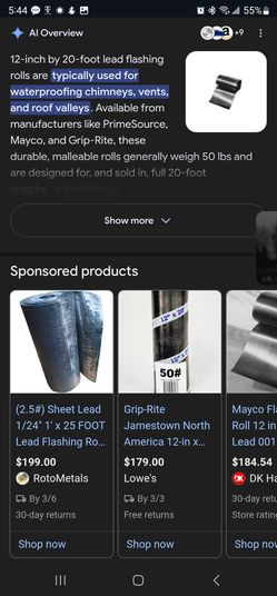 Lead 12" x 20 feet rolls