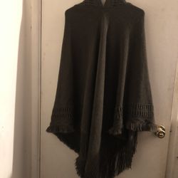 Dark Green Women’s Hoodie Cape 