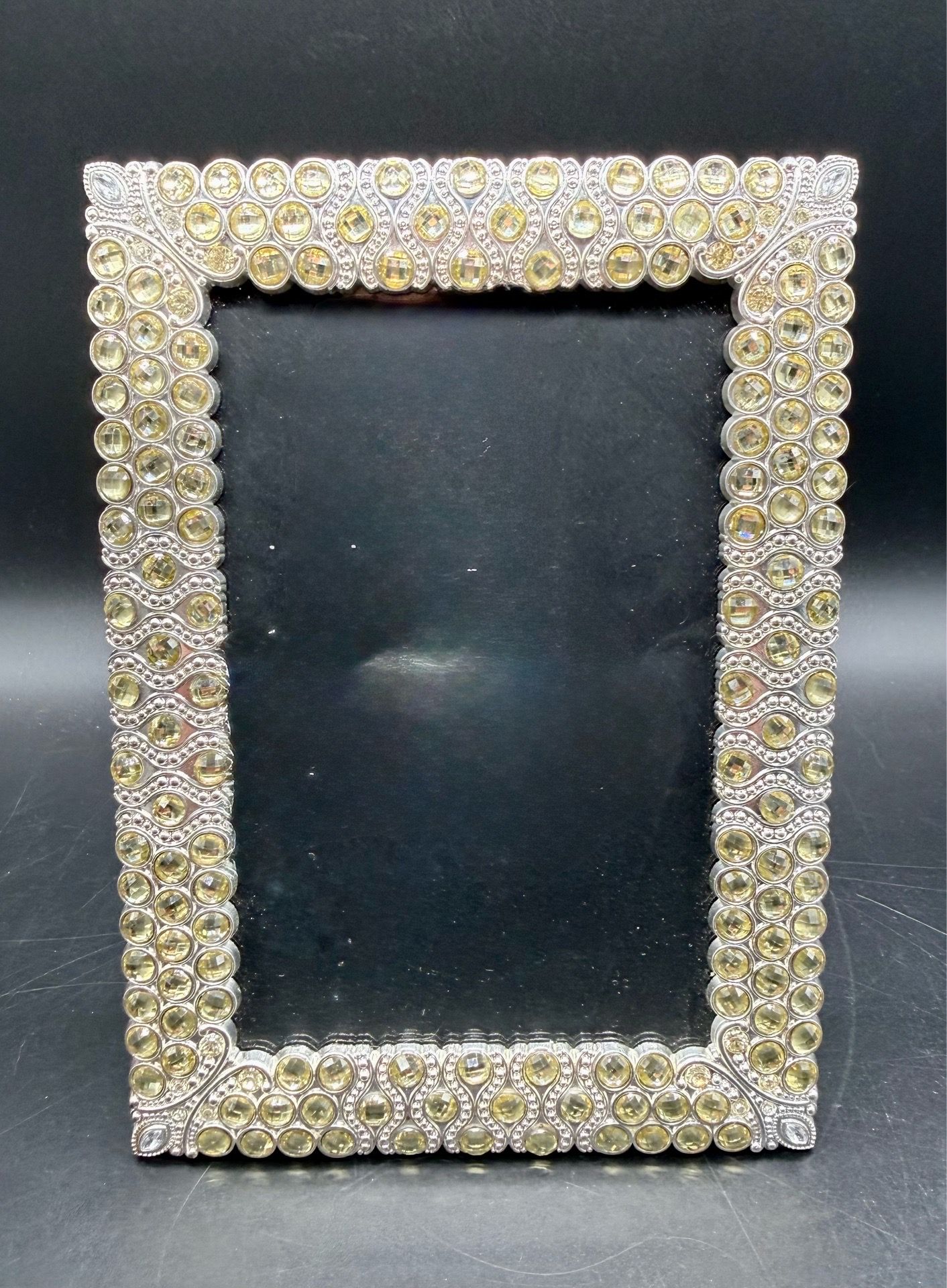 4x6 Yellow & White Rhinestone Picture Frame