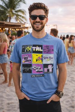 MTV Vintage Graphic T-Shirt Men’s Medium – TRL Yo! MTV Raps Retro Blue