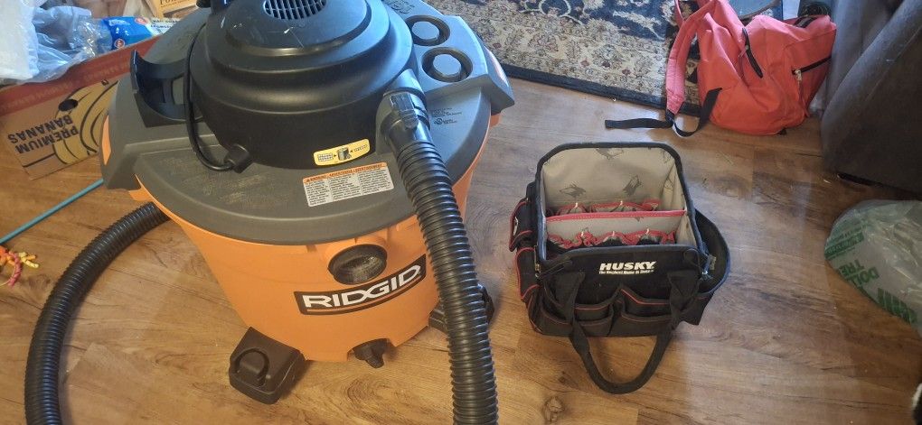 16 Gal Ridged Wet/dry Shopvac And Husky Tool Carrier Organizer