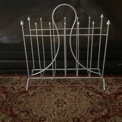Unique Vintage Magazine Rack , 15”x14”x5